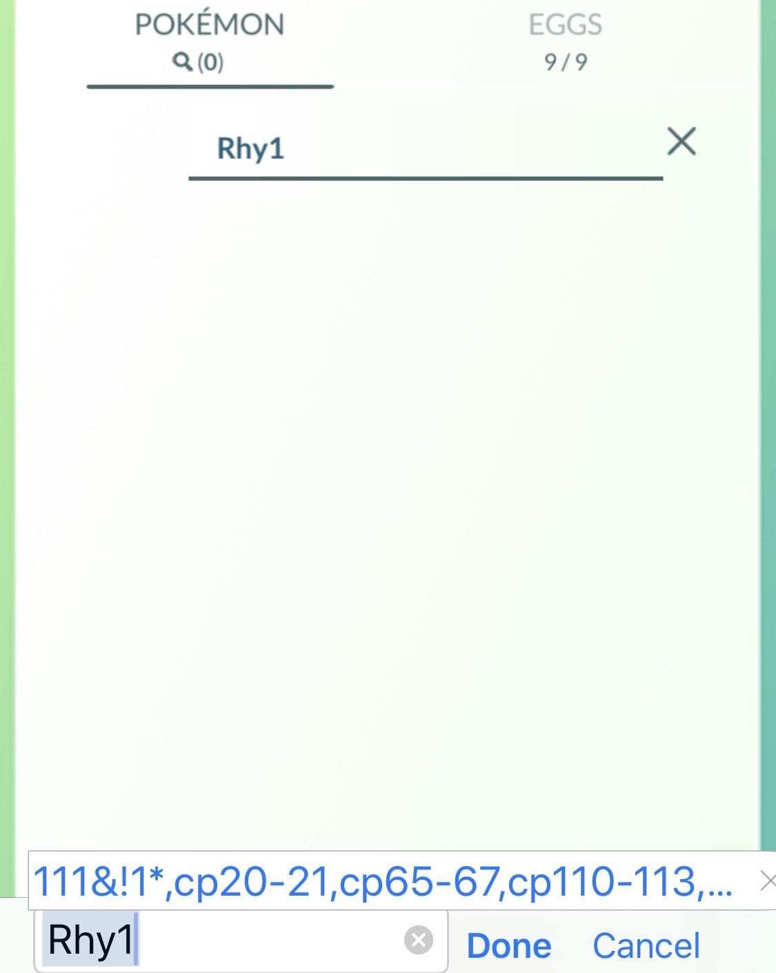 Entering first Text Replacement into PoGo